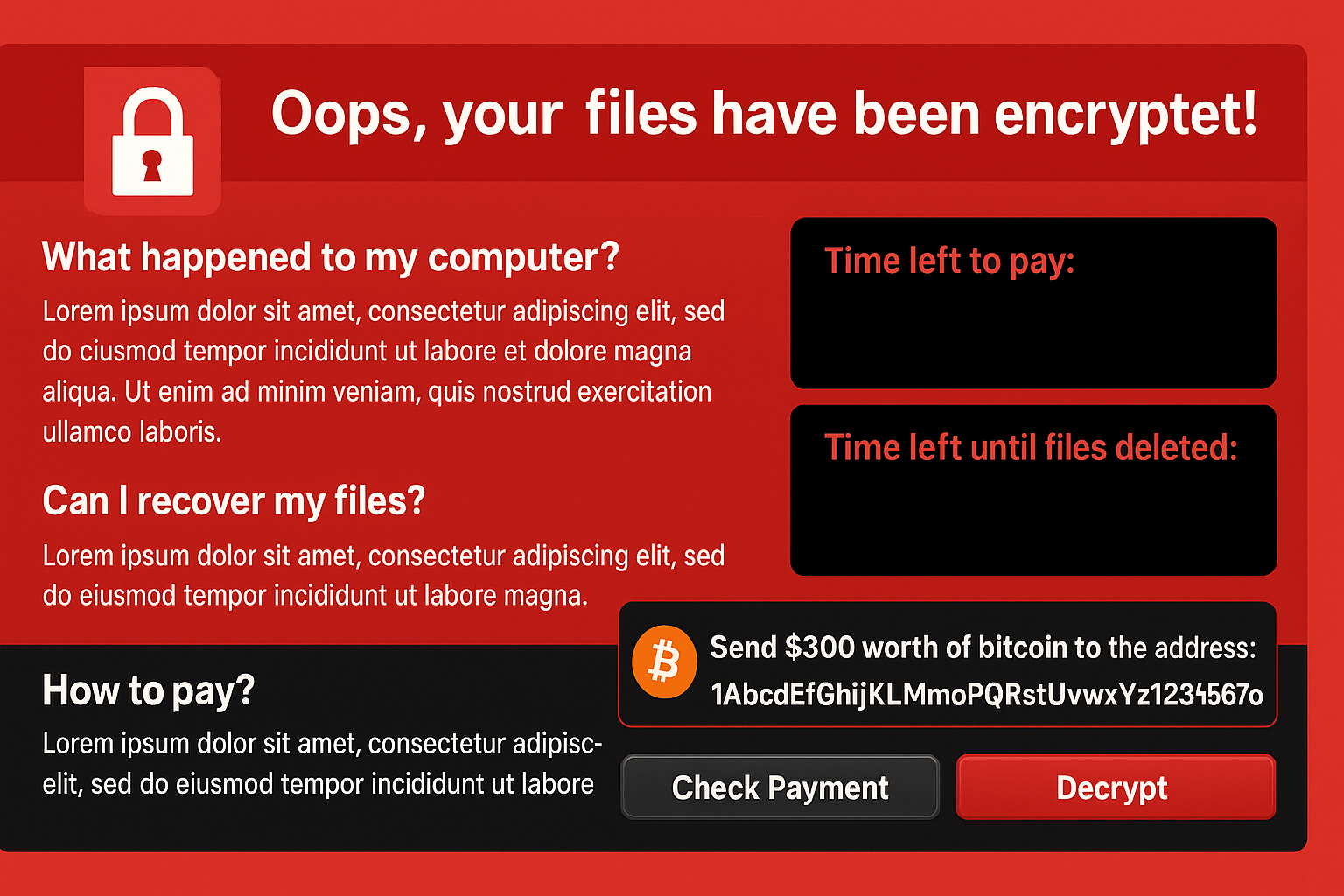 ransomware notice background