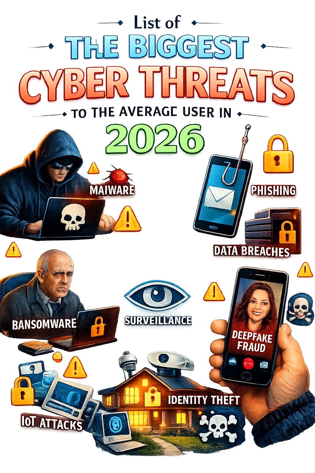 List of The Biggest Cyber Threats to The Average User in 2026 List of The Biggest Cyber Threats to The Average User in 2026