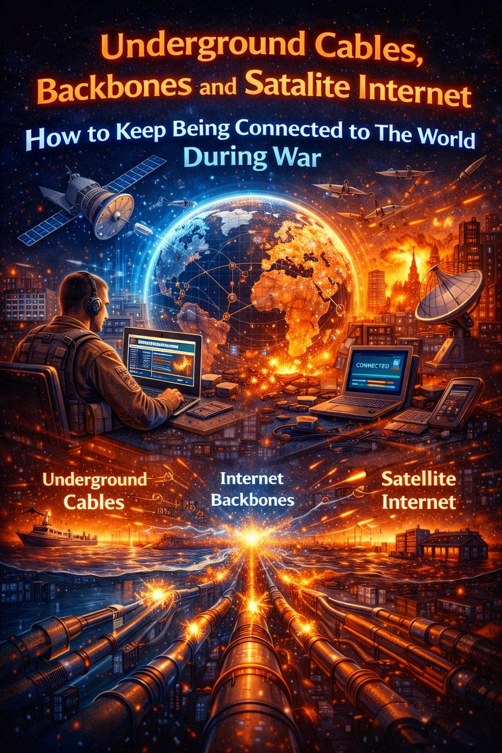 Underground Cables, Backbones and Satalite Internet - How to Keep Being Connected to The World During War Underground Cables, Backbones and Satalite Internet - How to Keep Being Connected to The World During War